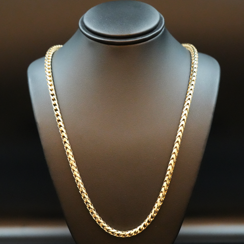 10k Gold Rounded Franco Chain (22Inch x 3.7mm)