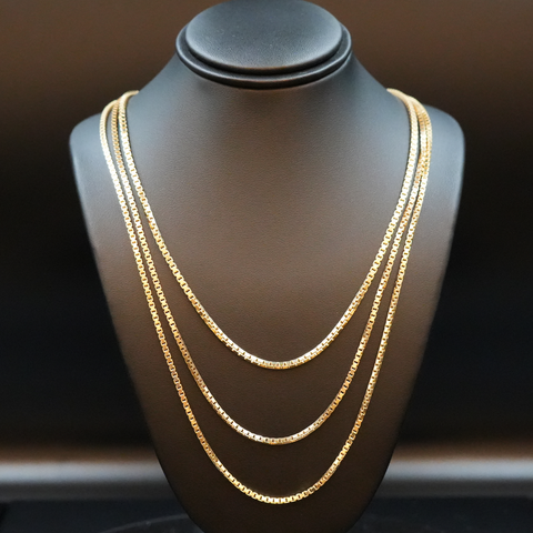 10k Gold Box Link Chain (24Inch x 2mm)
