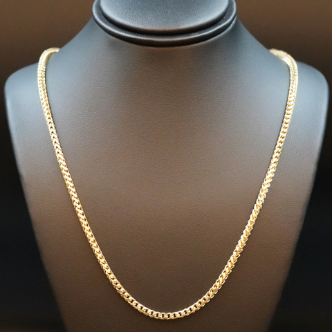 10k Gold Rounded Franco Chain (26Inch x 2.6mm)