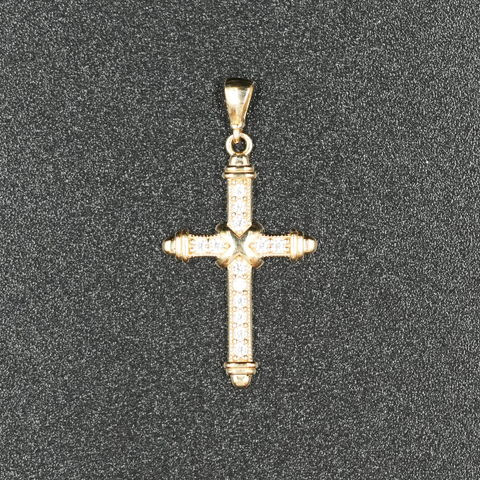 10k Gold CZ Diamond Cross