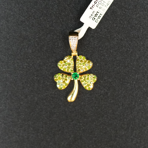 10k Diamond Clover Pendant