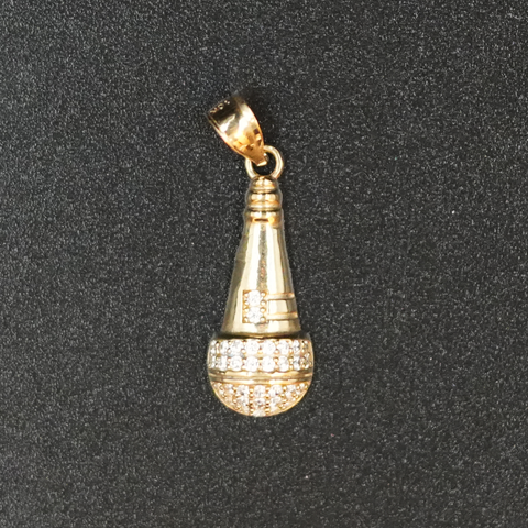 Microphone Diamond Pendant