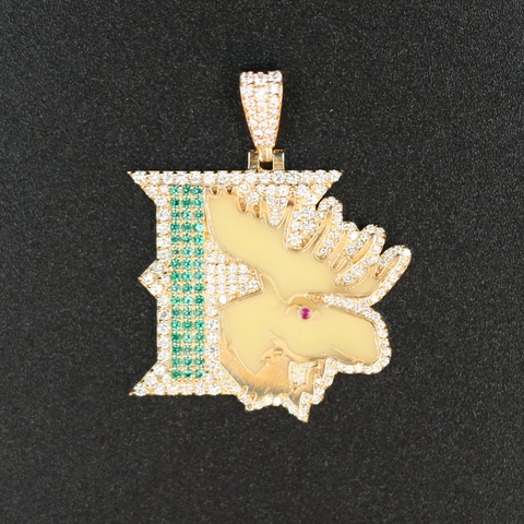 Moose Head Diamond Pendant