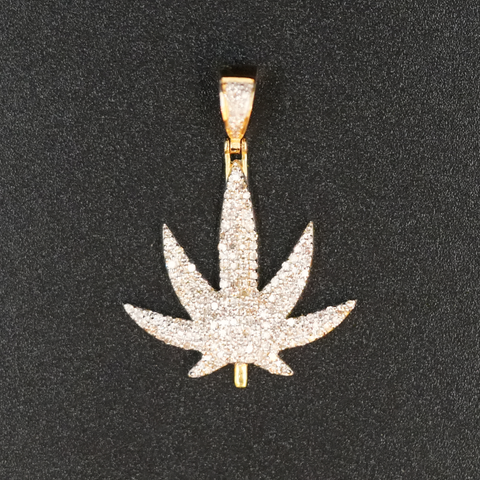 Weed Leaf Diamond Pendant