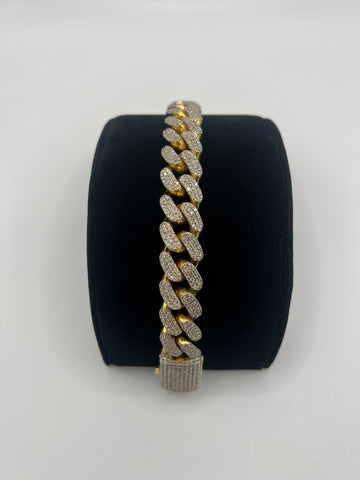 107.41g 10k Diamond Cuban Link Bracelet