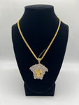 15.50g 10K Yellow Gold Diamond Medusa Pendant