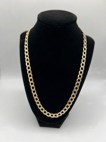 30.22g  22” Two Tone Diamond Cut Curb Link 10k Chain